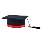 Tocă Personalizată Absolvire neagra cu bentita rosie