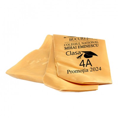 Eșarfe Pesonalizate Absolvire Auriu Personalizata - Clasa 4 Eșarfe Pesonalizate Absolvire Auriu Personalizata - Clasa 4
