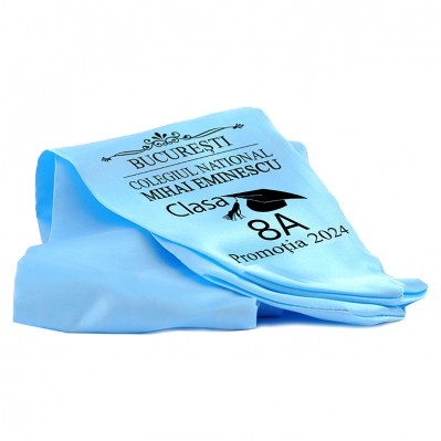 Eșarfe Pesonalizate Absolvire Bleu Personalizata - Clasa 8 Eșarfe Pesonalizate Absolvire Bleu Personalizata - Clasa 8