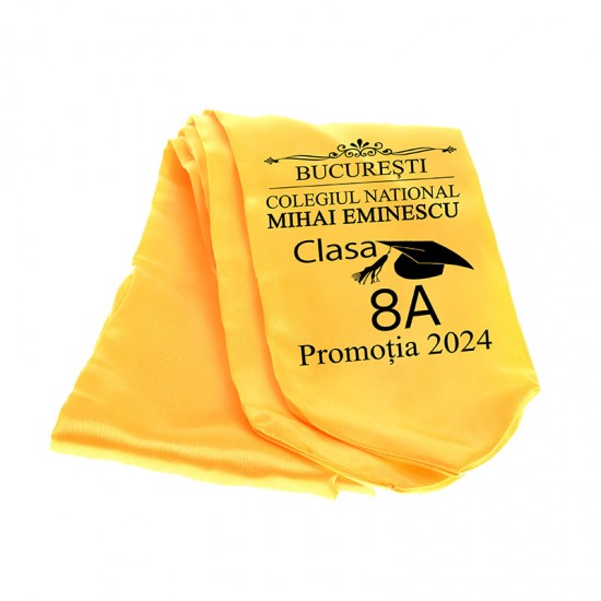 Eșarfe Pesonalizate Absolvire Galben Personalizata - Clasa 8